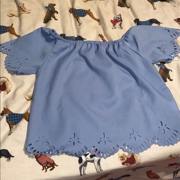 Light Blue off the shoulder top - Picture 1 of 3